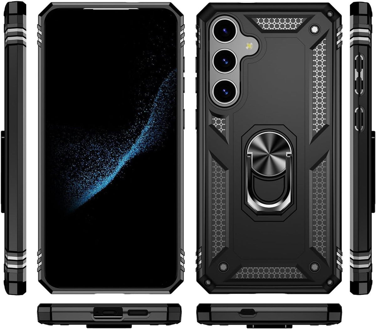 Samsung Galaxy S24 Plus Hoesje - Zwart - Armor Kickstand Back Cover