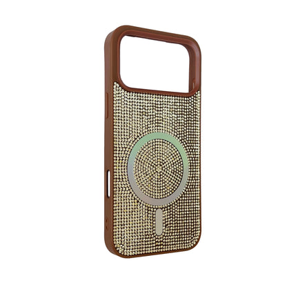 Apple iPhone 17 Pro Max Hülle - Braun - Diamant Glitzer MagSafe Backcover