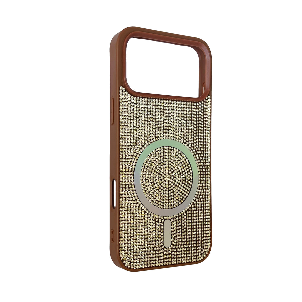 Apple iPhone 18 Pro Max Hoesje - Bruin - Diamant Glitter MagSafe Back Cover