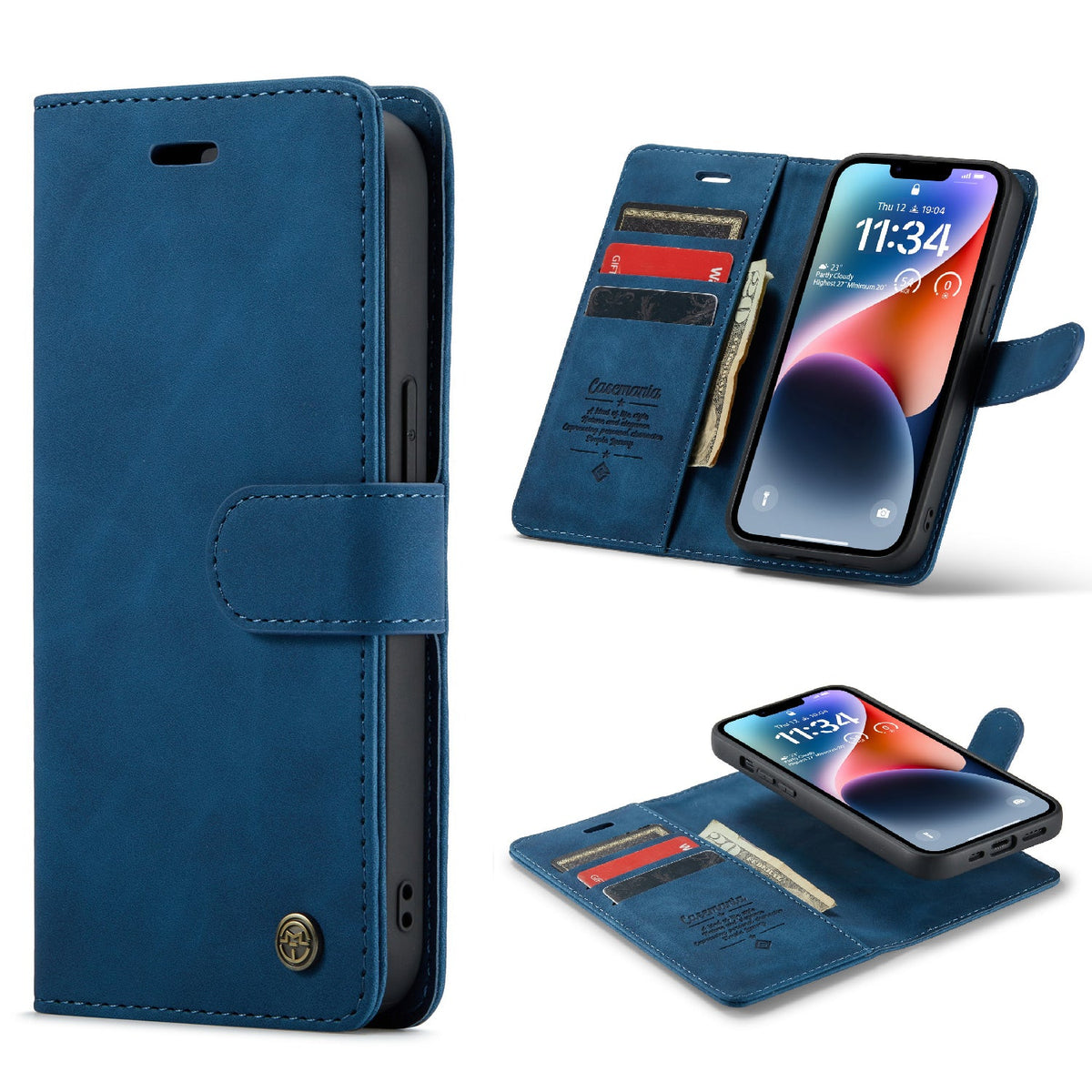 Apple iPhone SE (2022) / SE (2020) Hoesje - Navy Blue - 2 in 1 Bookcase