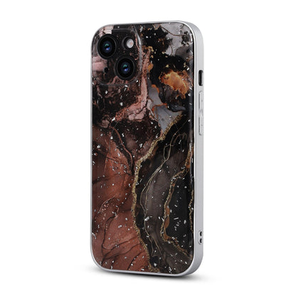 iPhone 15 Hoesje - Zwart - Marmer Glitter MagSafe Back Cover