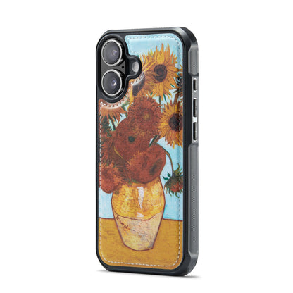 Apple iPhone 17 Hoesje - Zonnebloemen - Kunstleer MagSafe Back Cover