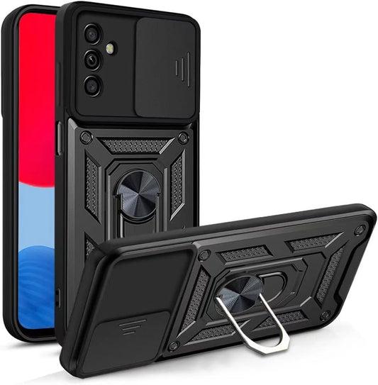 Samsung Galaxy A05s Hülle - Schwarz - Armor Ständer Kamera Backcover
