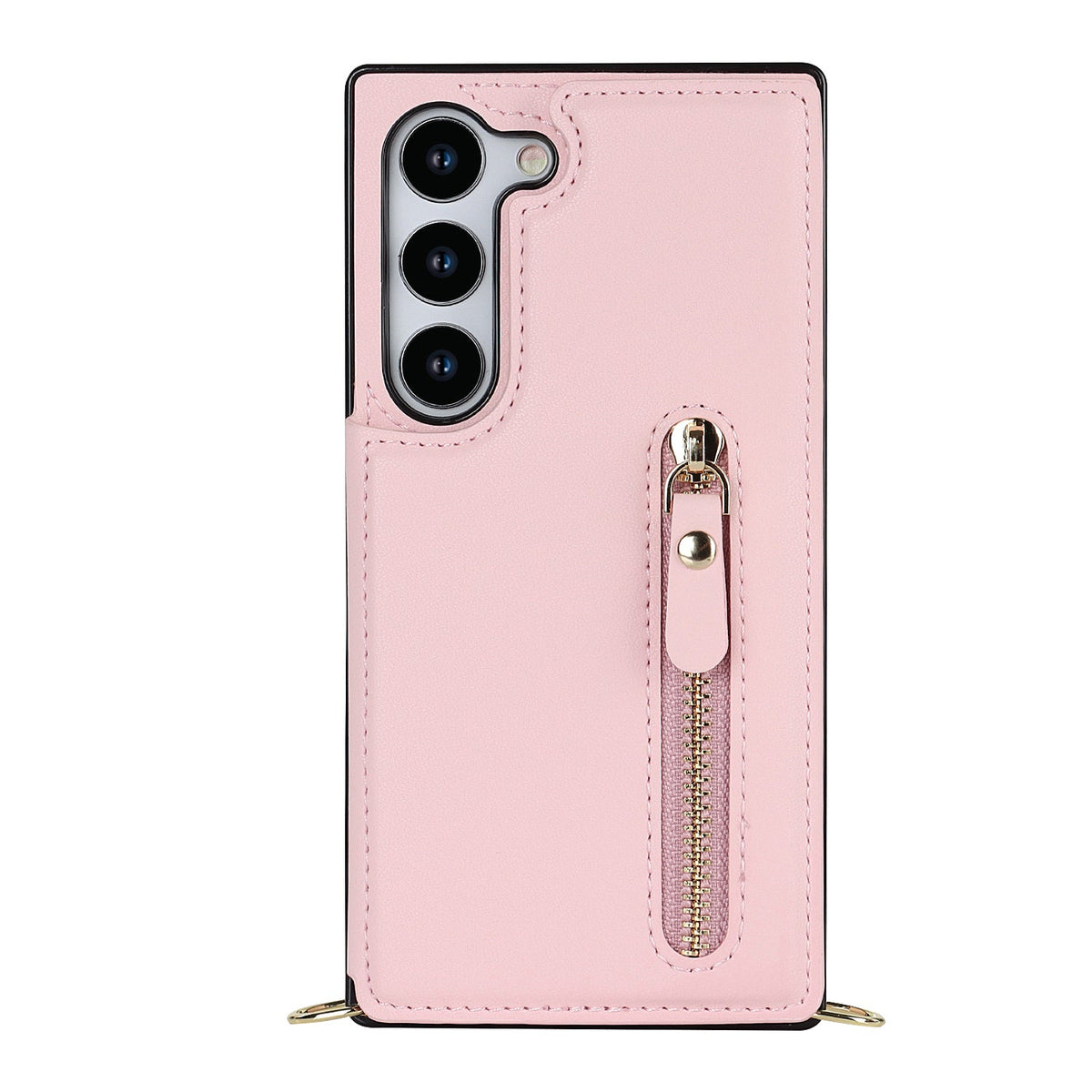 Samsung Galaxy S24 Hoesje - Roze - Luxe Back Cover met Telefoonkoord en Rits