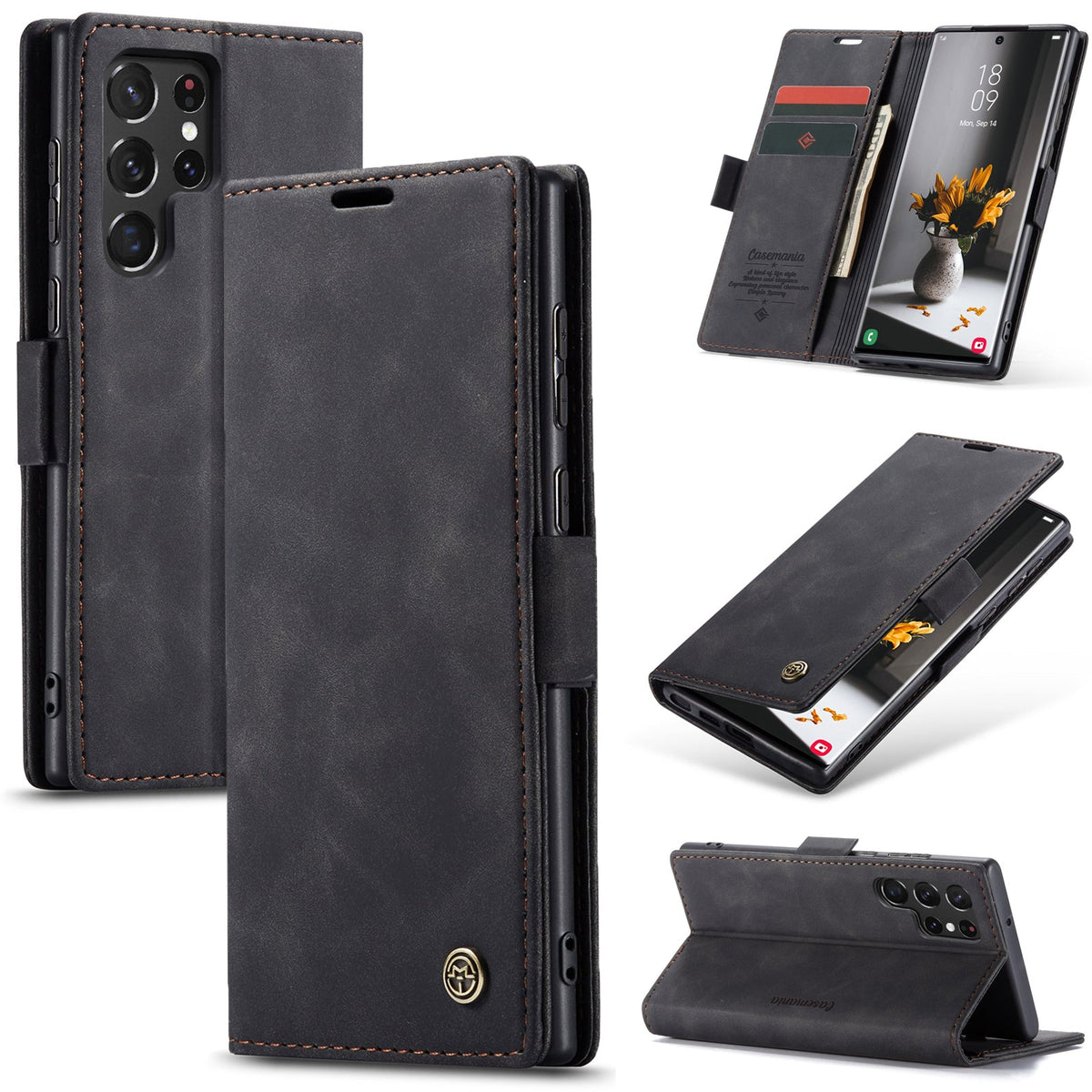 Samsung Galaxy S24 Ultra Case - Charcoal Gray - Slim Wallet Case