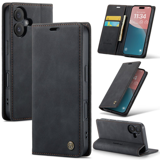 Coque Apple iPhone 16 - Charcoal Gray - Étui portefeuille fin