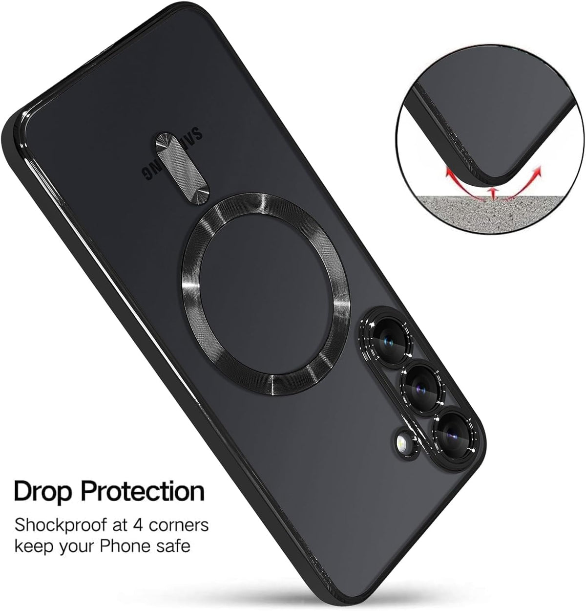 Coque Samsung Galaxy S25 - Noir - Étui arrière en silicone MagSafe