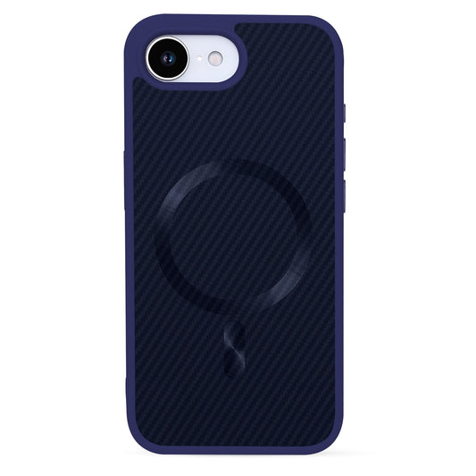 Apple iPhone 16e Hülle - Dunkelblau - Carbon-MagSafe-Backcover