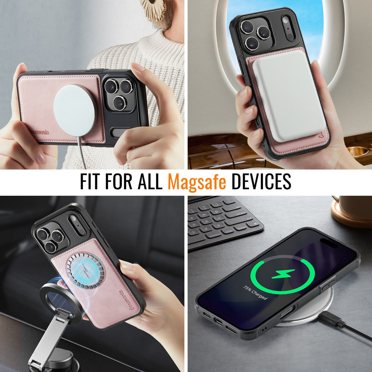 Apple iPhone 18 Pro Max Hoesje - Pale Pink - Kunstleer MagSafe Back Cover