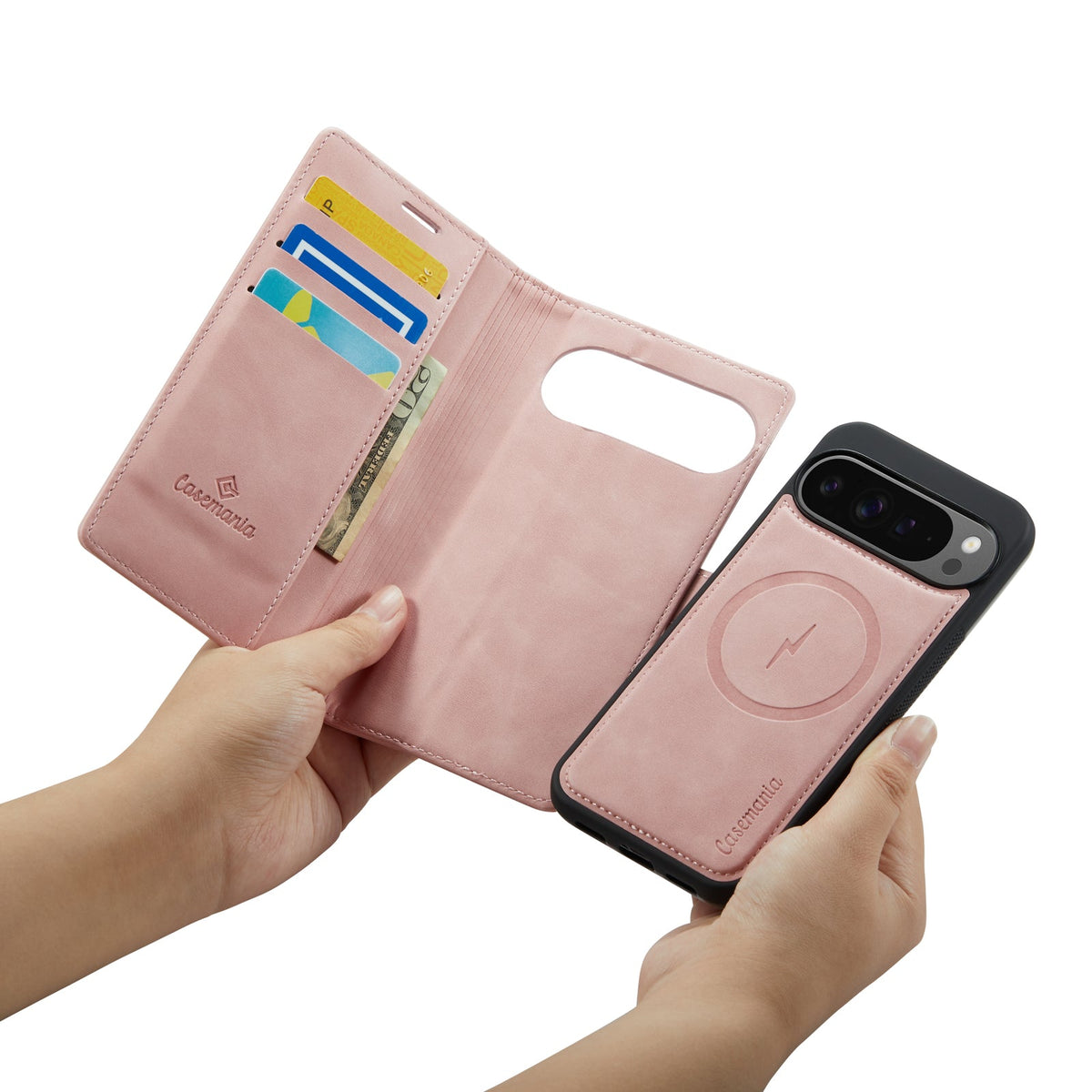 Google Pixel 10 Hoesje - Pale Pink - Luxe 2 in 1 MagSafe Bookcase