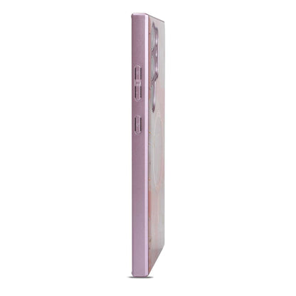 Samsung Galaxy S24 Ultra Case - Pink - Silicone Marble MagSafe Back Cover