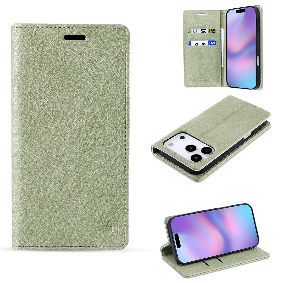 Apple iPhone 18 Pro Max Hoesje - Matcha Green - Dunne Leather-look Back Cover