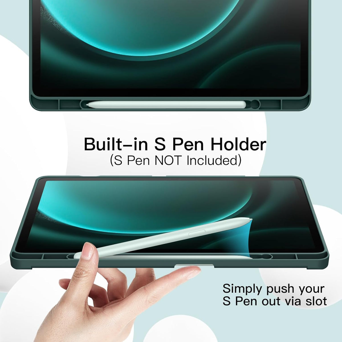 Samsung Galaxy Tab S10 FE Plus Tablethoes - Donker Groen - Smart Cover