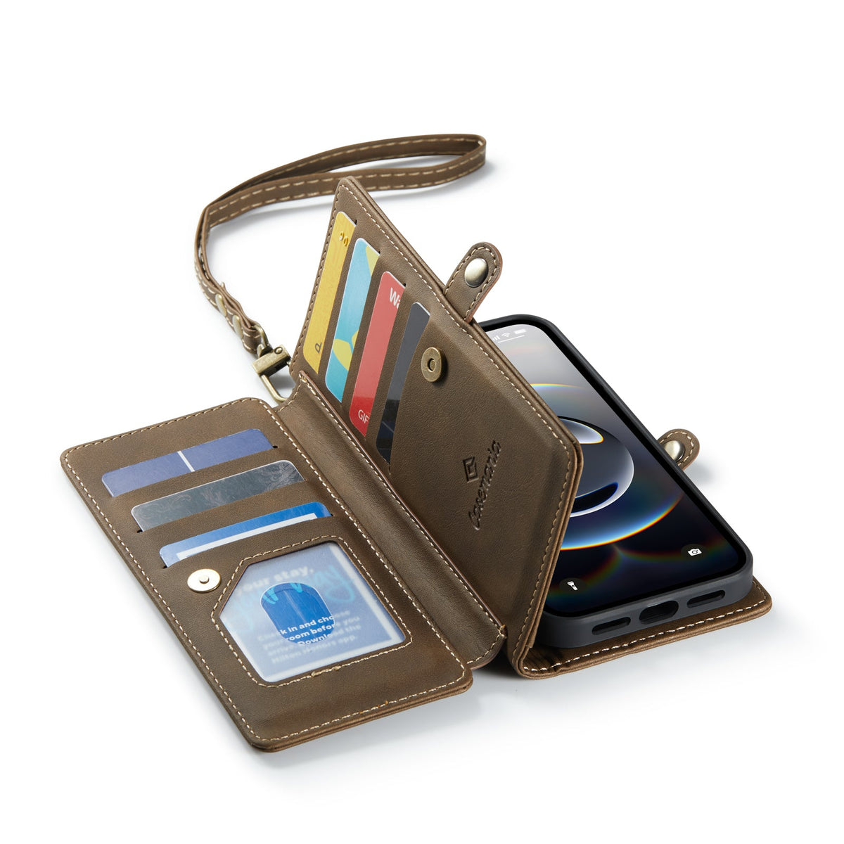 Apple iPhone Air Hoesje - Sienna Brown - Luxe 2 in 1 Bookcase met 10 Kaart Vakken en Polskoord
