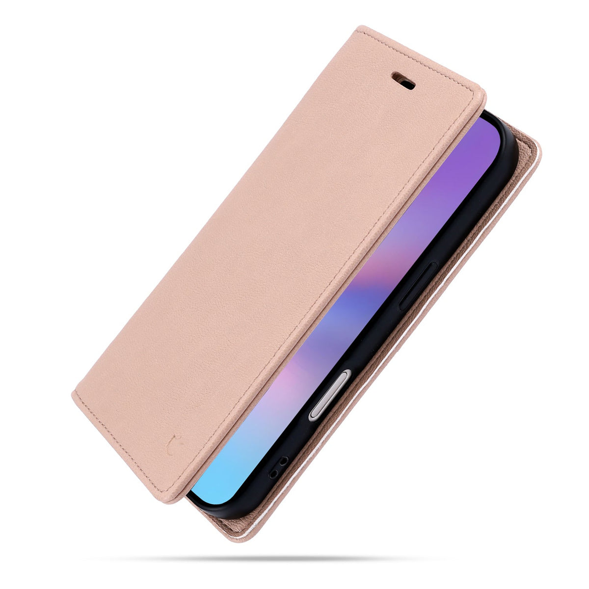 Apple iPhone 14 Hoesje - Pale Pink - Dunne Leather-look Back Cover