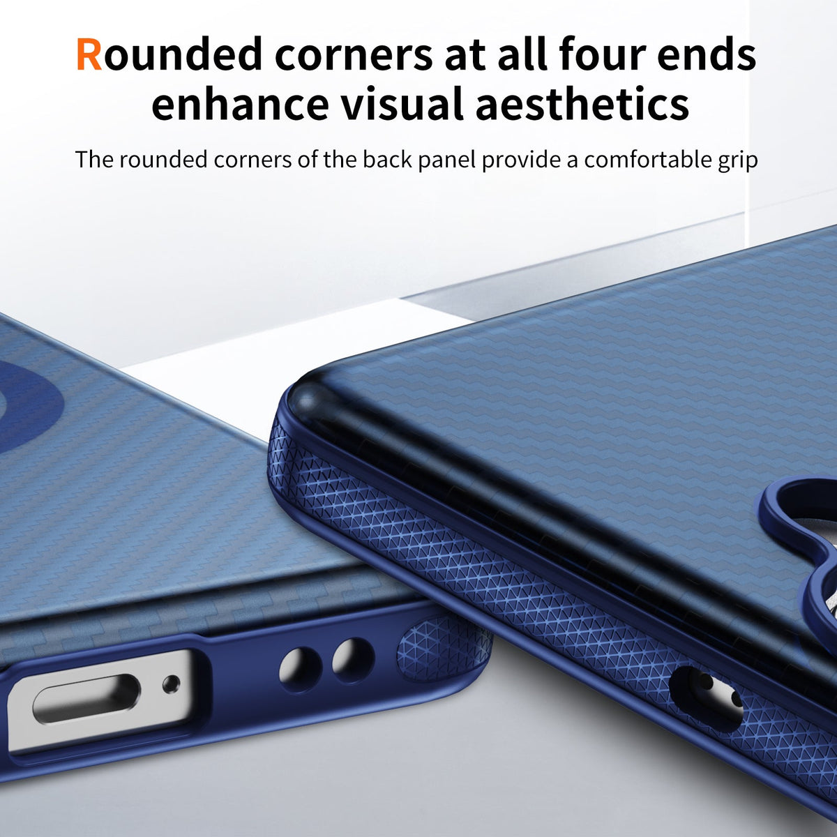 Samsung Galaxy A37 Hoesje - Donker Blauw - Carbon MagSafe Back Cover