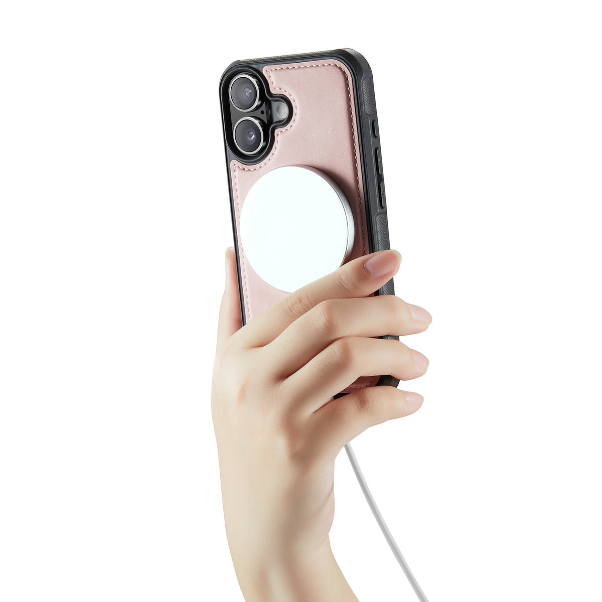 Apple iPhone 17 Case - Pale Pink - Luxury 2-in-1 MagSafe Wallet Case