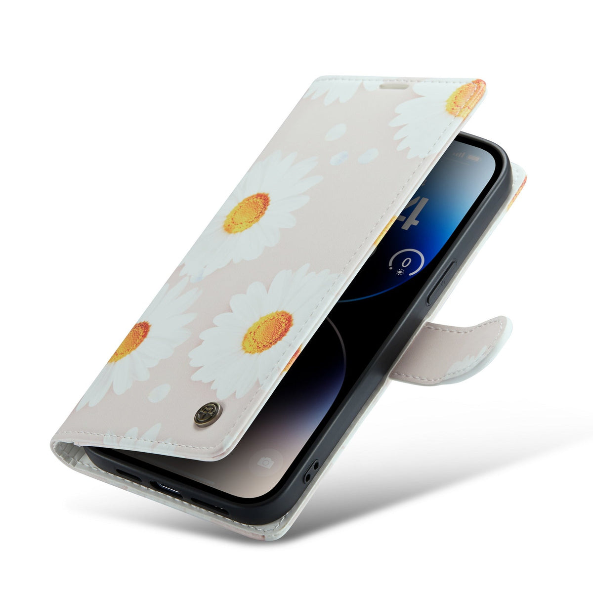 Apple iPhone 14 Pro Hoesje - Daisy - Print Bookcase