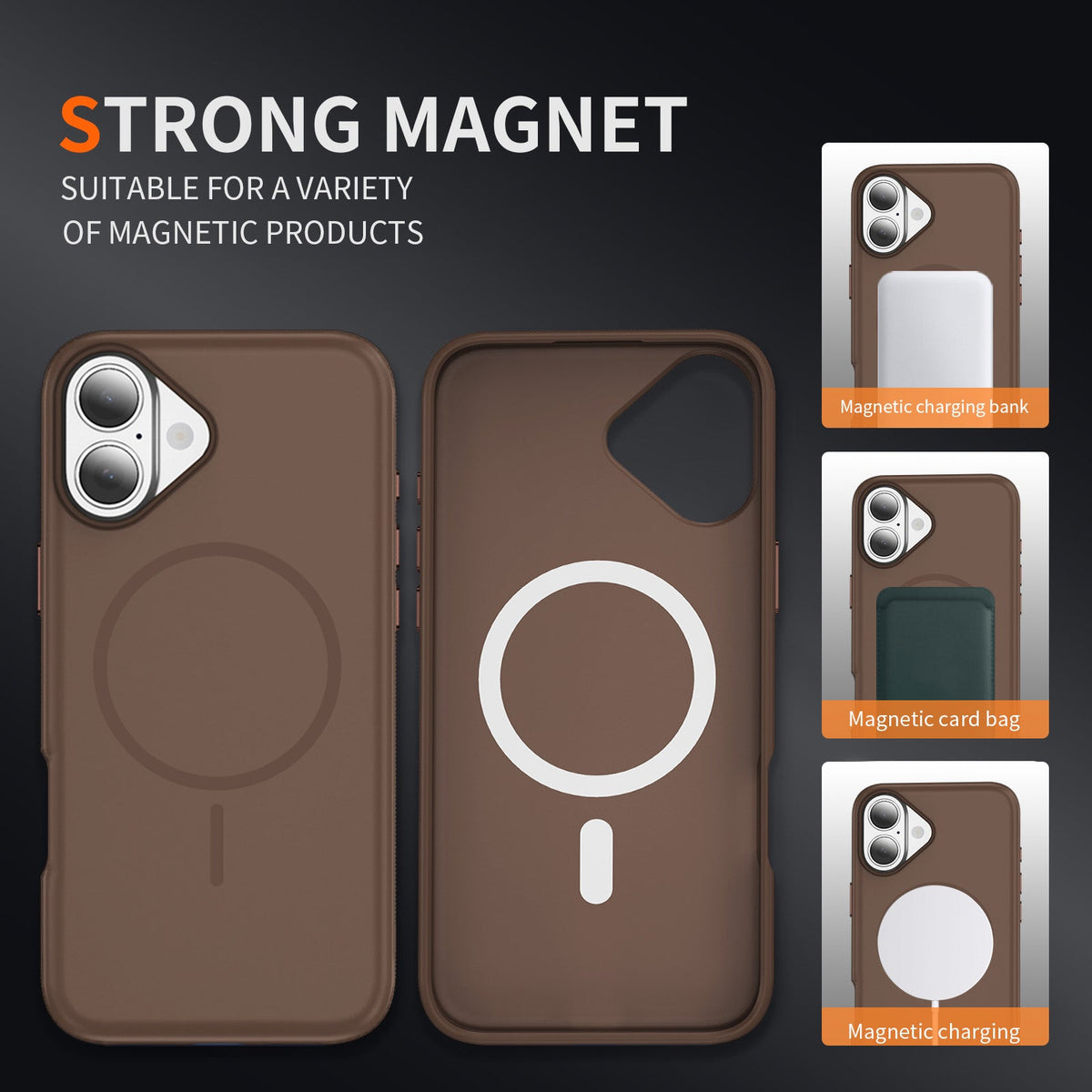 iPhone 17 Hoesje - Bruin - Soft Siliconen Magsafe Back Cover