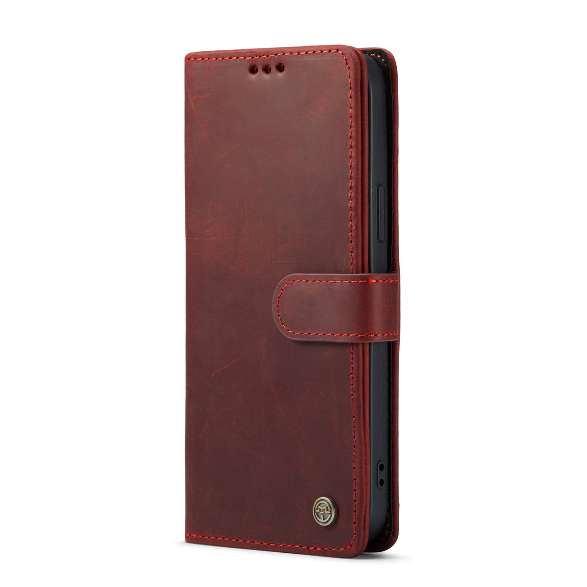 Apple iPhone 14 Plus Hoesje - Rood - Echt Leren Bookcase