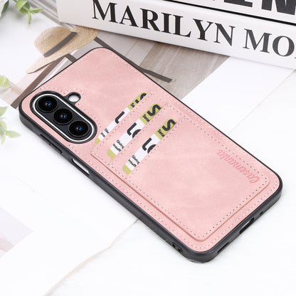 Samsung Galaxy S26 FE Hoesje - Pale Pink - Kunstleren Back Cover met Pasjeshouder