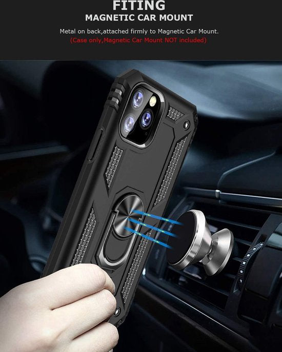 Apple iPhone 11 Pro Hoesje - Zwart - Armor Kickstand Back Cover