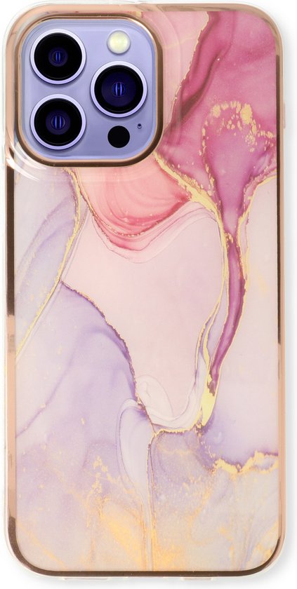 iPhone 14 Pro Hoesje - Nova - Siliconen Marmer Back Cover
