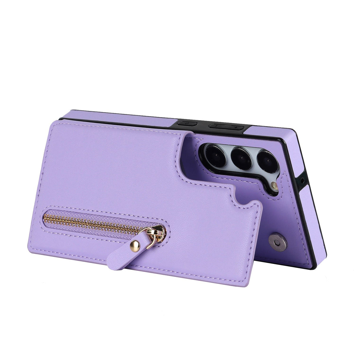 Samsung Galaxy S24 Hoesje - Paars - Luxe Back Cover met Telefoonkoord en Rits