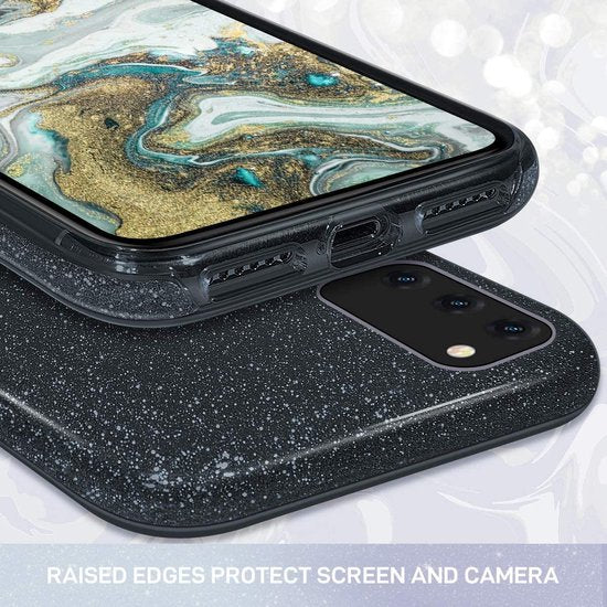 Samsung Galaxy A32 5G Hoesje - Zwart - Glitter Back Cover