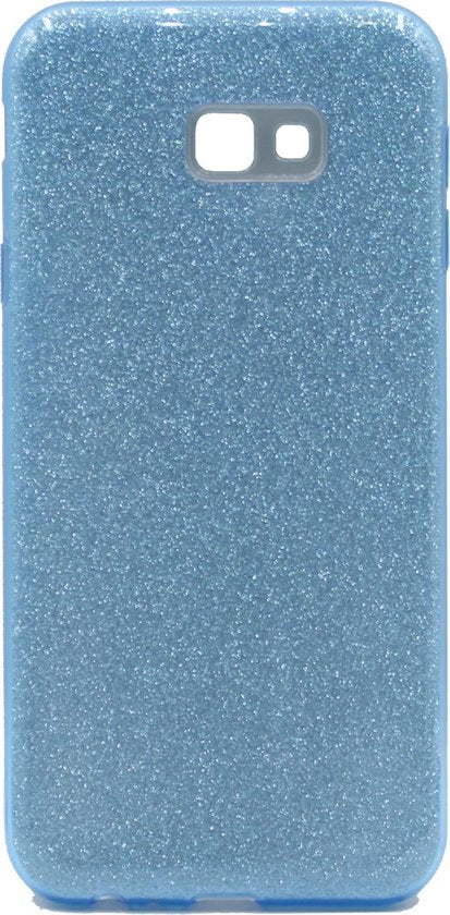 Samsung Galaxy J4+ (2018) Hoesje - Blauw - Glitter Back Cover
