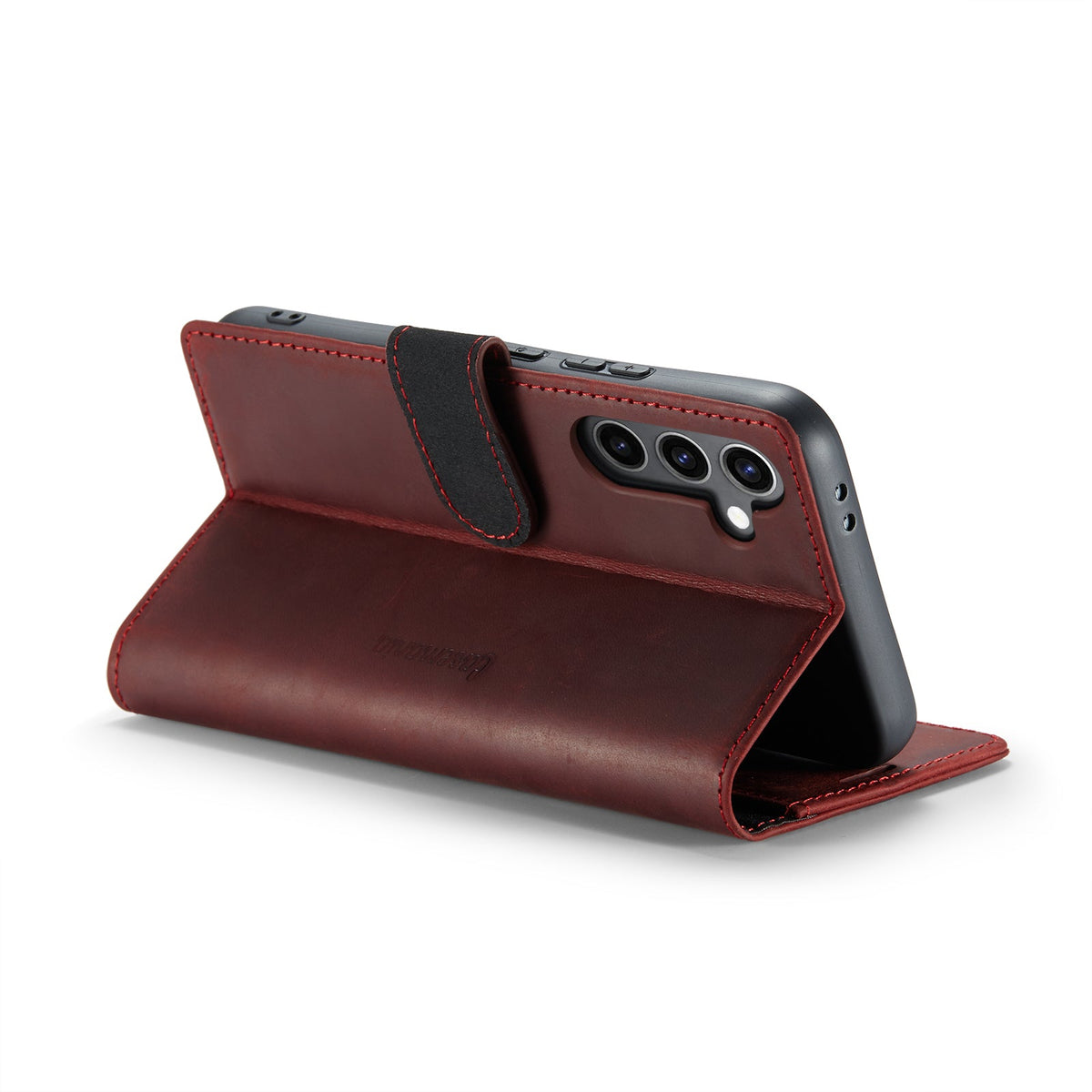 Samsung Galaxy S25 Plus Hoesje - Crimson Red - Echt Leren Bookcase