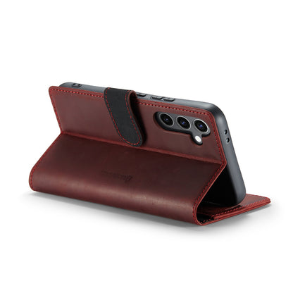 Samsung Galaxy S25 Plus Hoesje - Crimson Red - Echt Leren Bookcase