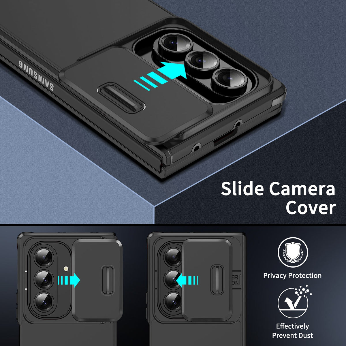 Samsung Galaxy Z Fold 7 Hoesje - Zwart - Shockproof Siliconen Back Cover