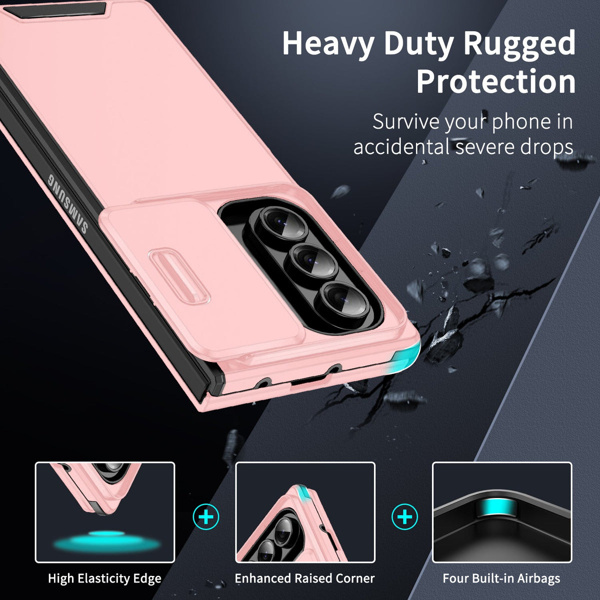 Samsung Galaxy Z Fold 7 Hoesje - Roze - Shockproof Siliconen Back Cover