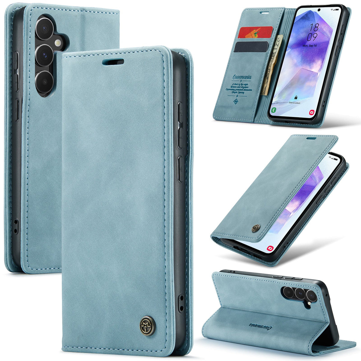Samsung Galaxy S24 FE Hoesje - Aqua Blue - Dunne Bookcase
