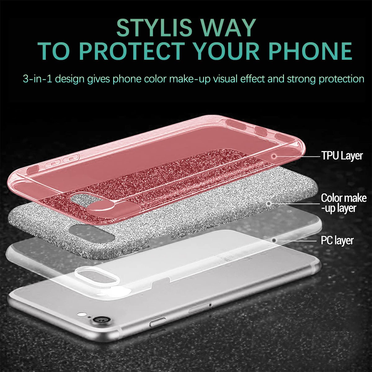 Samsung Galaxy S24 Plus Hoesje - Roze - Glitter Back Cover