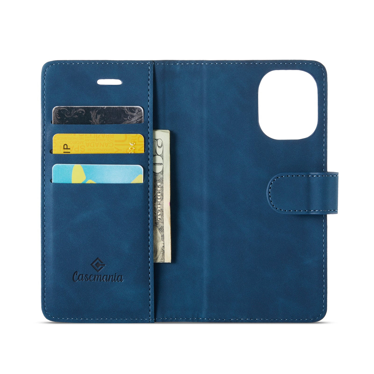 Apple iPhone 16 Case - Navy Blue - 2-in-1 Wallet Case