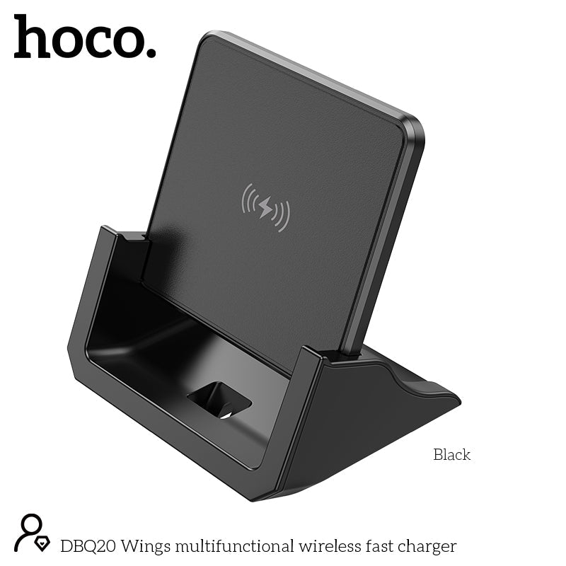 Hoco 15W Kabelloses Ladegerät mit Halterung - Schwarz