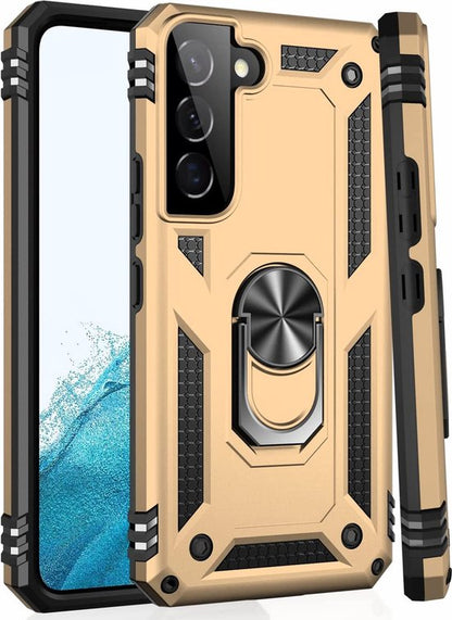 Samsung Galaxy S22 Hoesje - Goud - Armor Kickstand Back Cover