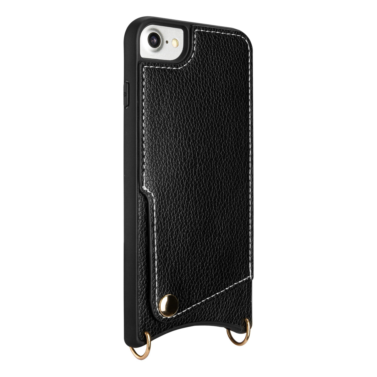Apple iPhone 7 Case - Black - Back Cover with Wrist Band and Phone Band