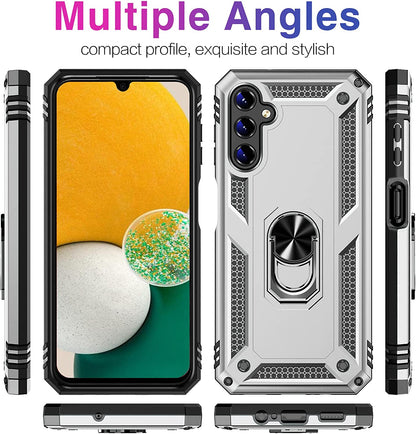 Samsung Galaxy A14 4G Hoesje - Grijs - Armor Kickstand Back Cover