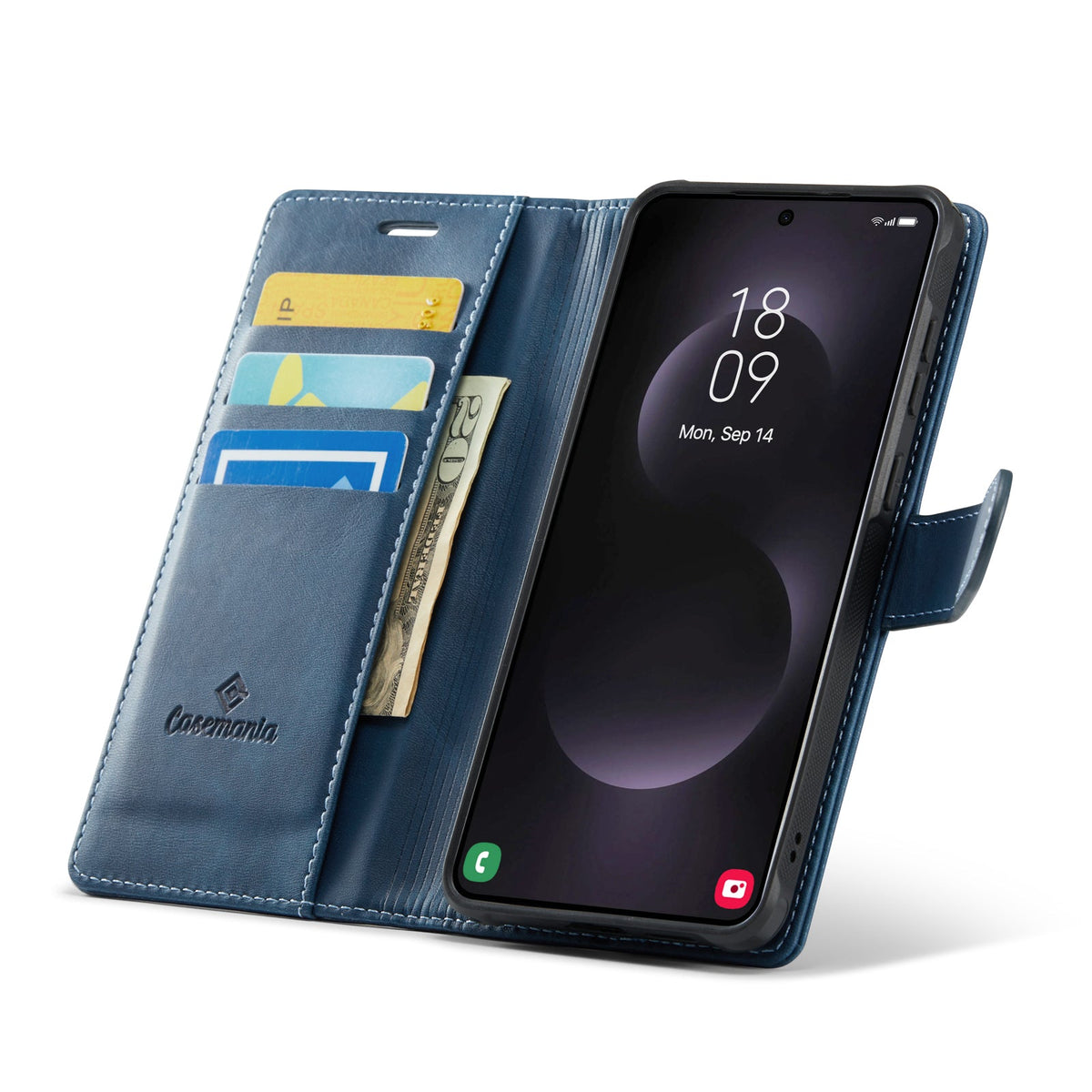 Samsung Galaxy S25 Edge Hoesje - Navy Blue - Luxe 2 in 1 MagSafe Bookcase