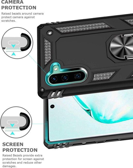 Samsung Galaxy Note 10 Hoesje - Zwart - Armor Kickstand Back Cover