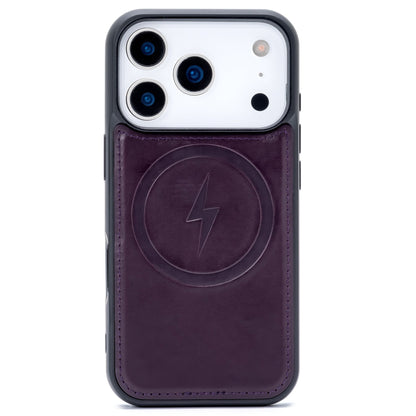 Apple iPhone 18 Pro Max Hülle - Dunkelviolett - Echtleder MagSafe Back Cover