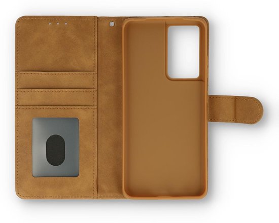 Samsung Galaxy S21 Plus Hoesje - Licht Bruin - Luxe Bookcase