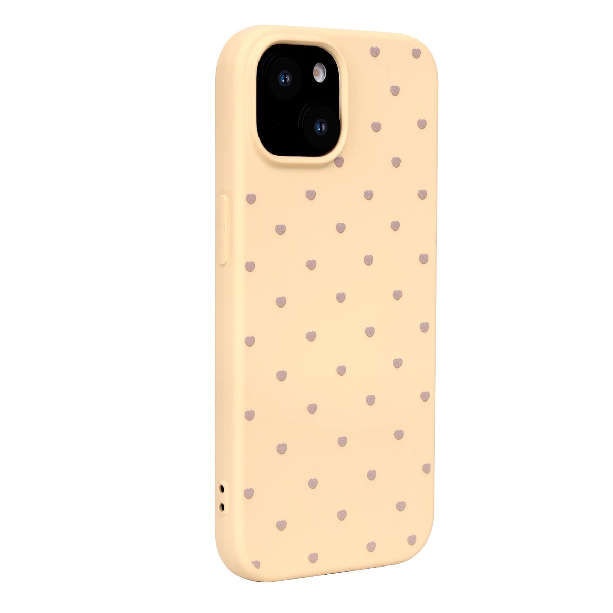 iPhone 14 Hoesje - Geel - Hartjes Back Cover