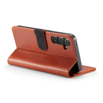 Samsung Galaxy A55 Hoesje - Sienna Brown - Echt Leren Bookcase