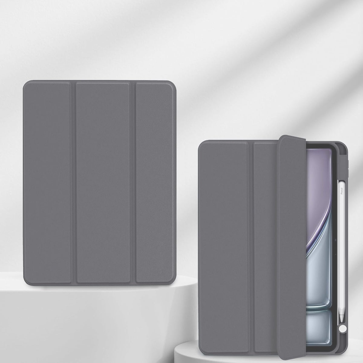 Apple iPad Air 5 10.9 (2022) Tablethoes - Grijs - Pen Slot Smart Cover
