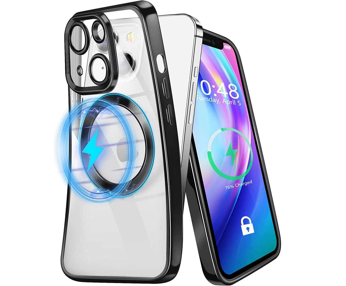 Apple iPhone 14 Plus Hoesje - Zwart - Hybrid Siliconen MagSafe Back Cover