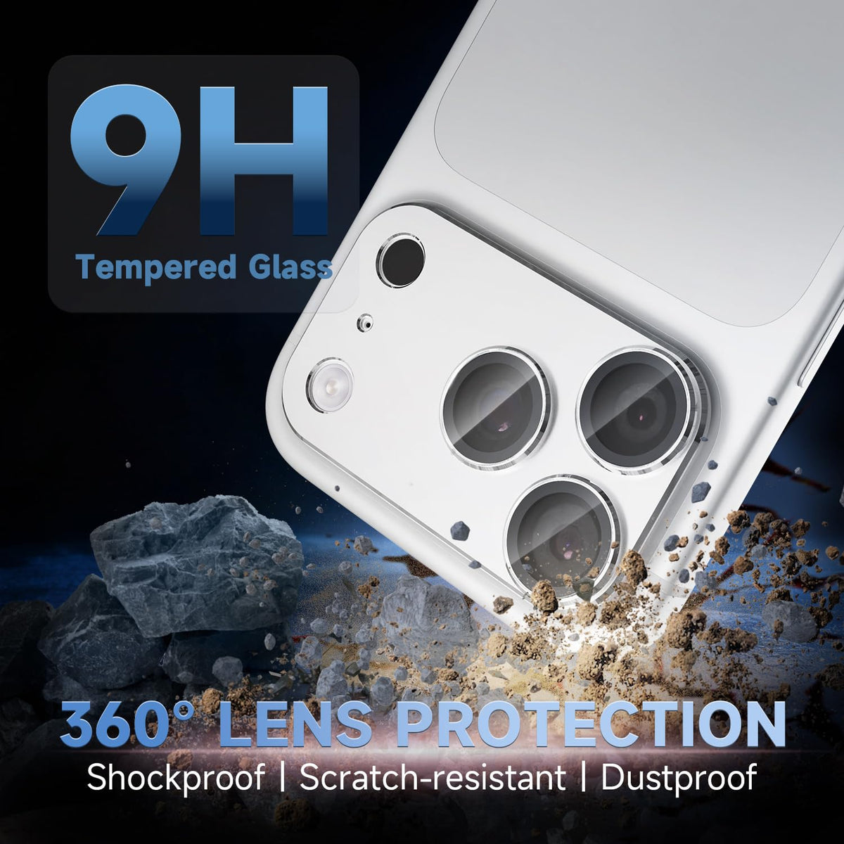Apple iPhone 17 Pro Max Kamera-Schutz - Silber - 1 Stück